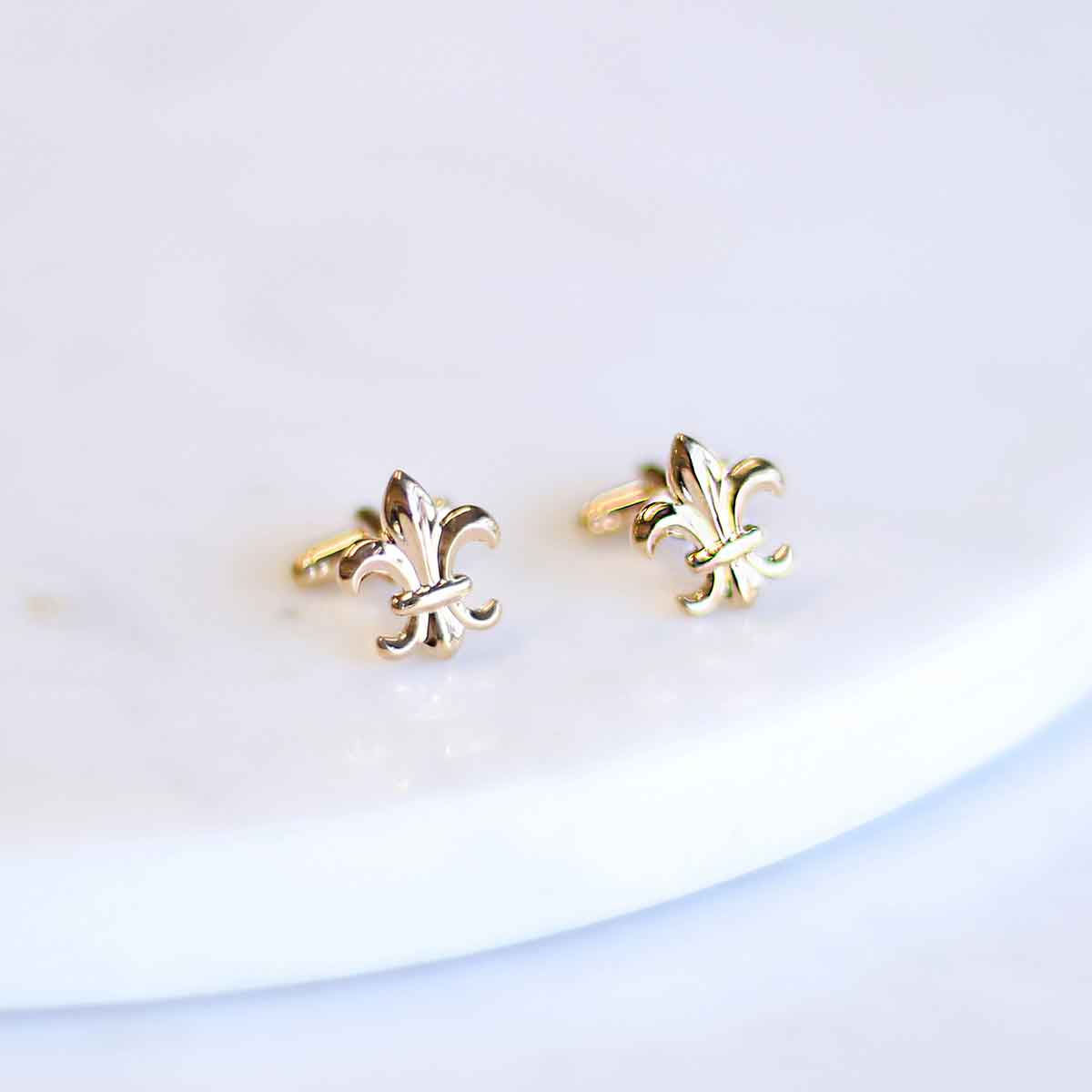 Fleur De Lis Cufflinks in Gold | The Royal Standard
