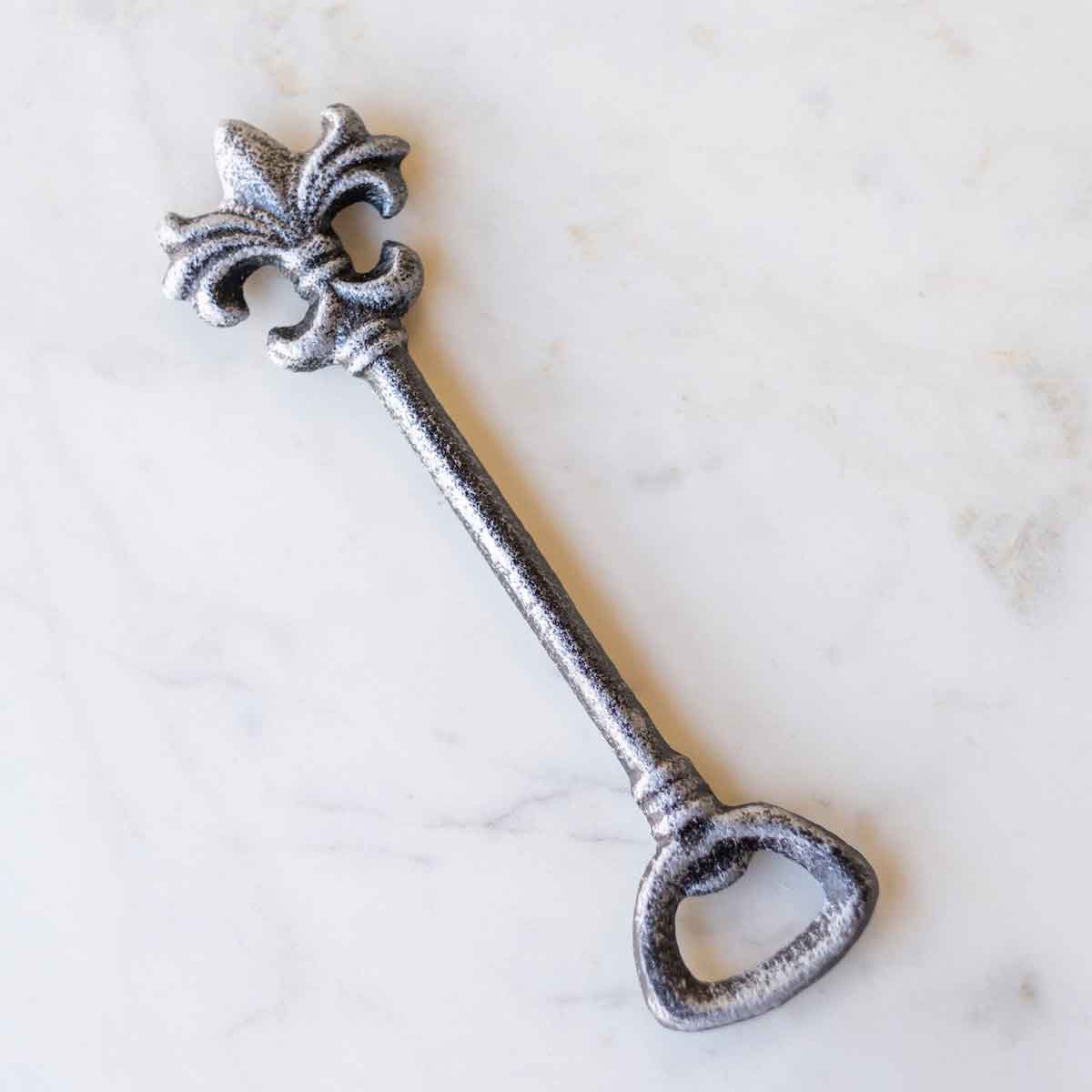 Royal Fleur Bottle Opener in Antique Silver