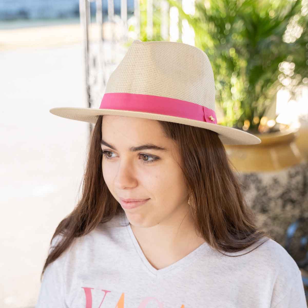 Panama Wide Brim Fedora in Hot Pink The Royal Standard