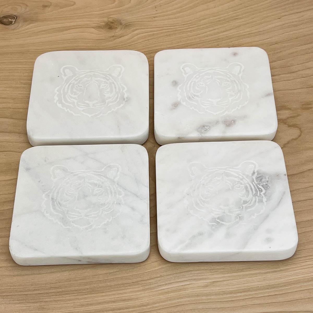 The Royal Standard Tiger Etched Marble Coasters - Thumbnail 2
