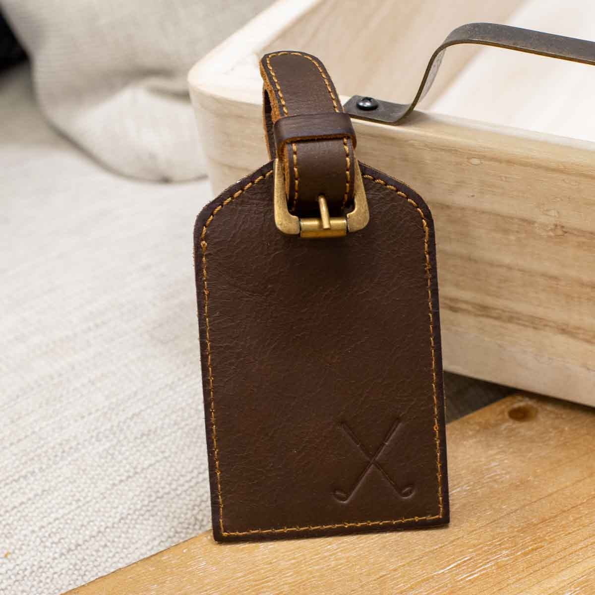 Golf Leather Embossed Luggage Tag | The Royal Standard display picture 1