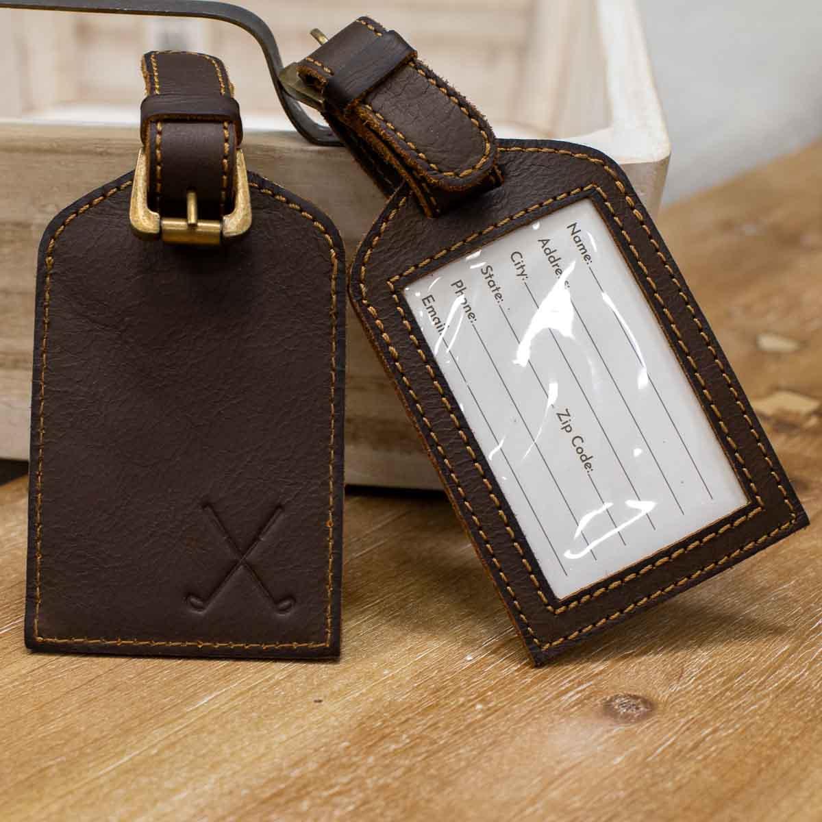 Golf Leather Embossed Luggage Tag | The Royal Standard display picture 1