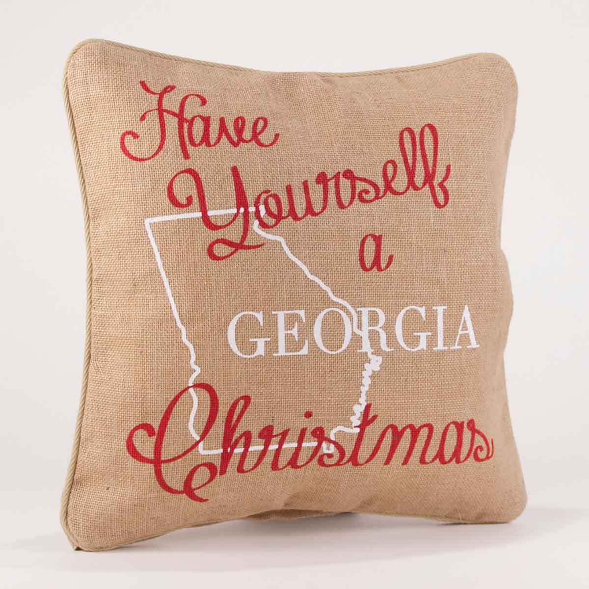 The Royal Standard Burlap Pillow Cover Georgia Christmas 