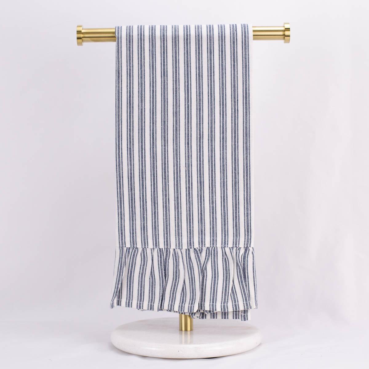 The Royal Standard Ticking Stripe Ruffle Hand Towel